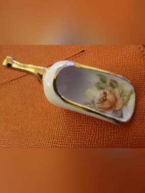 Vintage Porcelain Scoop With Floral Design- 4.5"